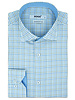 XOOS Men's fitted dress shirt with blue and green checks (Double Twisted)