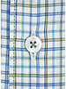 XOOS Men's fitted dress shirt with blue and green checks (Double Twisted)