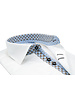 XOOS Chemise homme blanche à double boutonnage pectoral et doublure imprimée