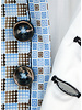 XOOS Chemise homme blanche à double boutonnage pectoral et doublure imprimée