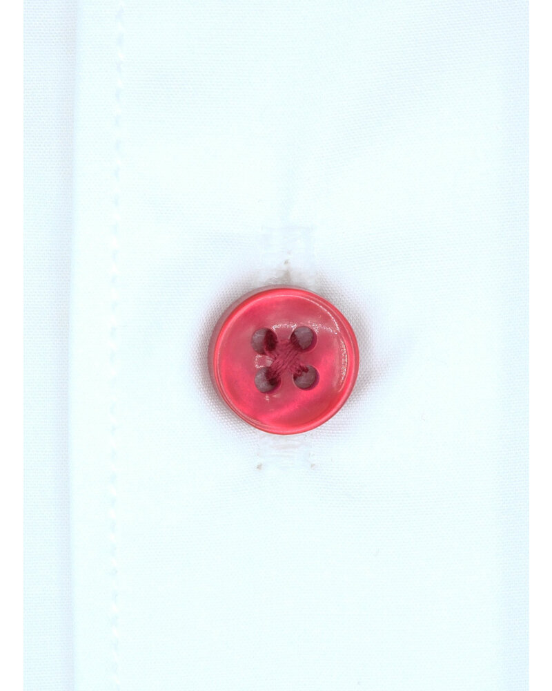 XOOS Chemise homme blanche à col rouge à carreaux (Double Retors)