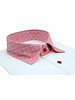 XOOS Chemise homme blanche à col rouge à carreaux (Double Retors)