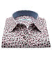 XOOS Chemise homme à motif florale rose et bourgogne doublure grise