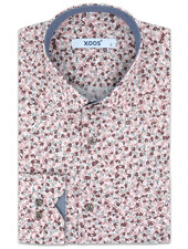 XOOS Men's pink and burgundy floral print with gray lining