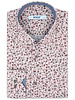 XOOS Chemise homme à motif florale rose et bourgogne doublure grise
