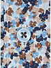 XOOS Men's blue and brown floral print with blue lining
