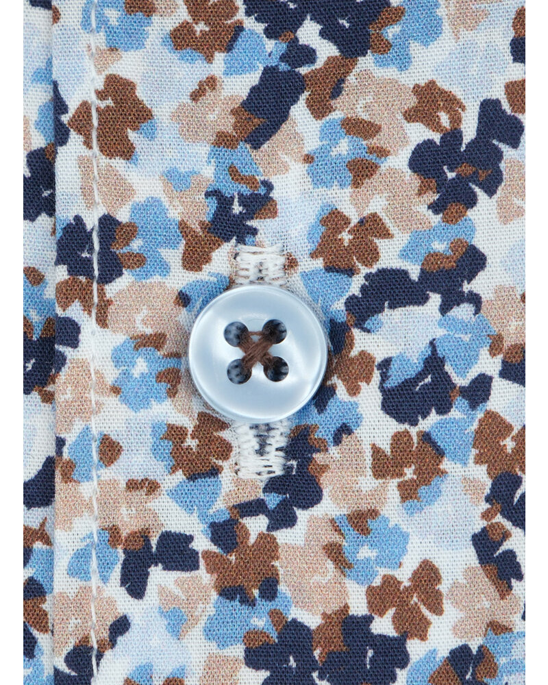 XOOS Men's blue and brown floral print with blue lining