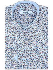 XOOS Men's blue and brown floral print with blue lining