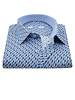 XOOS Chemise homme à motifs imprimés bleu et corail