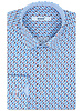 XOOS Chemise homme à motifs imprimés bleu et corail
