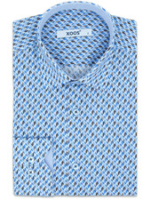 XOOS Men's blue and brown print shirt