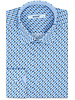 XOOS Chemise homme à motifs imprimés bleu et marron