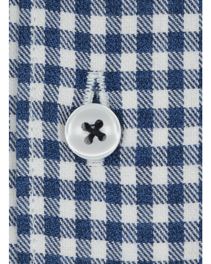 XOOS Men's lumberjack checkered dress shirt with navy blue lining