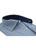 XOOS Men's lumberjack checkered dress shirt with navy blue lining