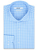 XOOS Chemise homme bleue à carreaux blancs (Double Retors)