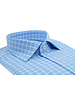 XOOS Chemise homme bleue à carreaux blancs (Double Retors)