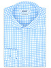 XOOS Men's light blue checkered dress shirt (Double Twisted)