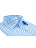 XOOS Men's light blue checkered dress shirt (Double Twisted)