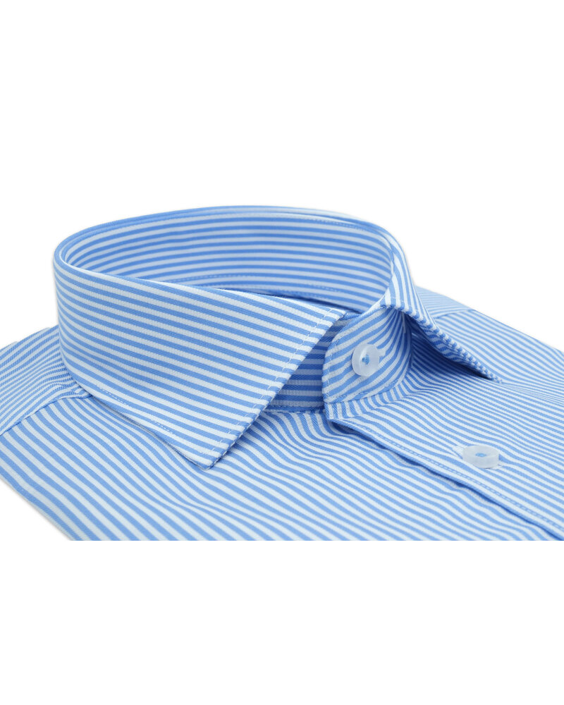 XOOS Chemise homme ciel à rayures blanches (Double Retors)