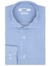 XOOS Men's blue striped dress shirt  (Double Twisted)