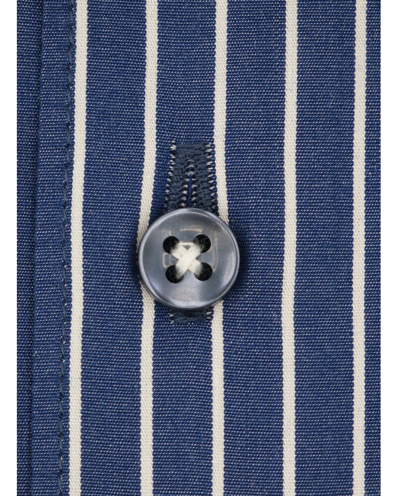 XOOS Men's dark blue striped dress shirt (Double Twisted)