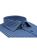 XOOS Men's dark blue striped dress shirt (Double Twisted)