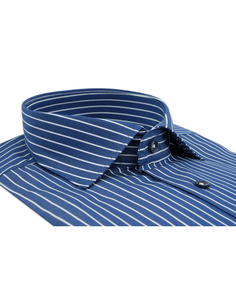 XOOS Men's dark blue striped dress shirt (Double Twisted)