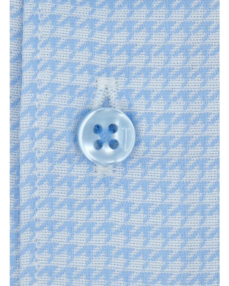 XOOS Chemise homme à pied de poule bleu ciel (Double Retors)