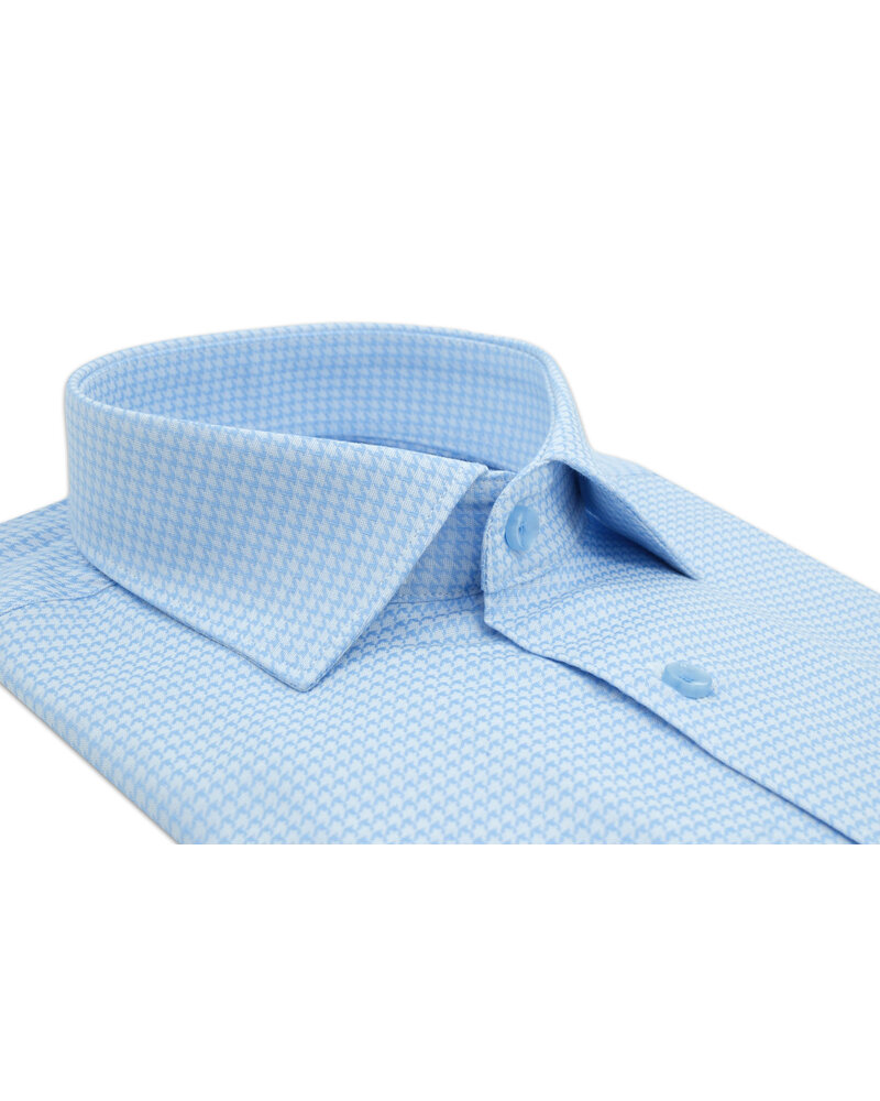 XOOS Chemise homme à pied de poule bleu ciel (Double Retors)