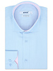 XOOS Chemise homme en nid d'abeille ciel et doublure rose (Double Retors)