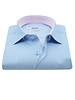 XOOS Chemise homme en nid d'abeille ciel et doublure rose (Double Retors)