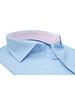 XOOS Chemise homme en nid d'abeille ciel et doublure rose (Double Retors)