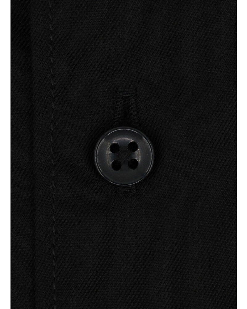 XOOS Chemise homme noire en gabardine (Double Retors)