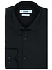 XOOS Chemise homme noire en gabardine (Double Retors)
