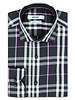 XOOS Chemise homme en tartan noir et mauve (Double Retors)