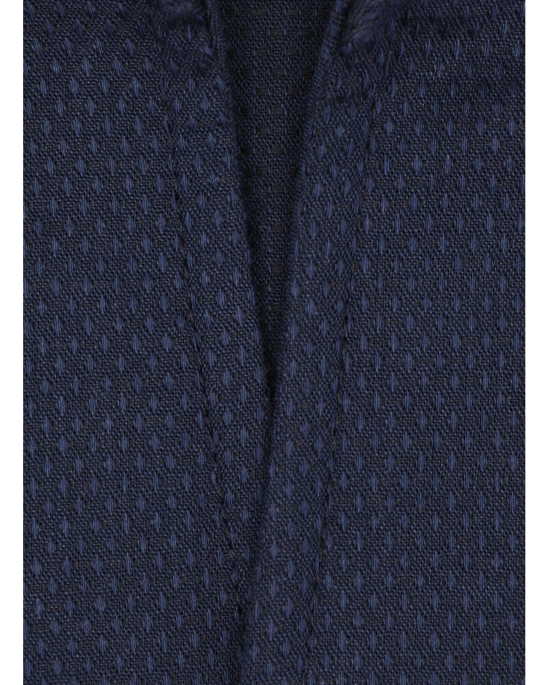 XOOS Men's navy woven dress shirt with straight open collar (Double Twisted)