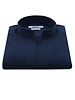 XOOS Men's navy woven dress shirt with straight open collar (Double Twisted)
