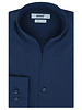 XOOS Men's navy woven dress shirt with straight open collar (Double Twisted)
