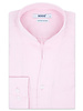 XOOS Men's woven cotton pink dress shirt with straight open collar (Double Twisted)