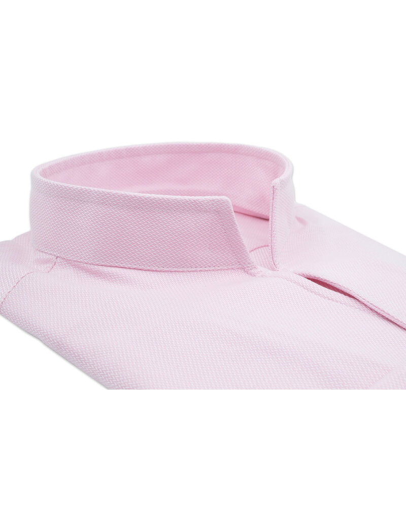XOOS Chemise homme à col doit ouvert en popeline rose (Double Retors)