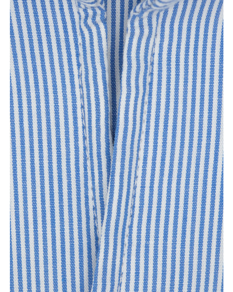 XOOS Men's light blue striped dress shirt with straight open collar (Double Twisted)