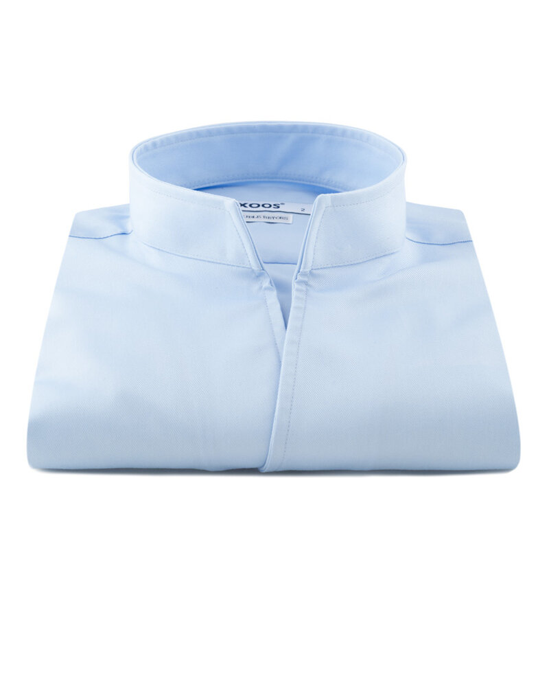XOOS Chemise homme en gabardine ciel et col droit ouvert (Double Retors)