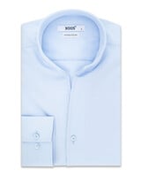 XOOS Men's light blue dress shirt with straight open collar (Double Twisted)