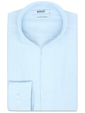 XOOS Chemise homme à col doit ouvert en coton tissé ciel (Double Retors)