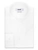 XOOS Chemise homme en gabardine blanche et col droit ouvert (Double Retors)