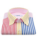 XOOS Men's multicolore striped patchwork shirt
