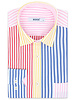 XOOS Men's multicolore striped patchwork shirt