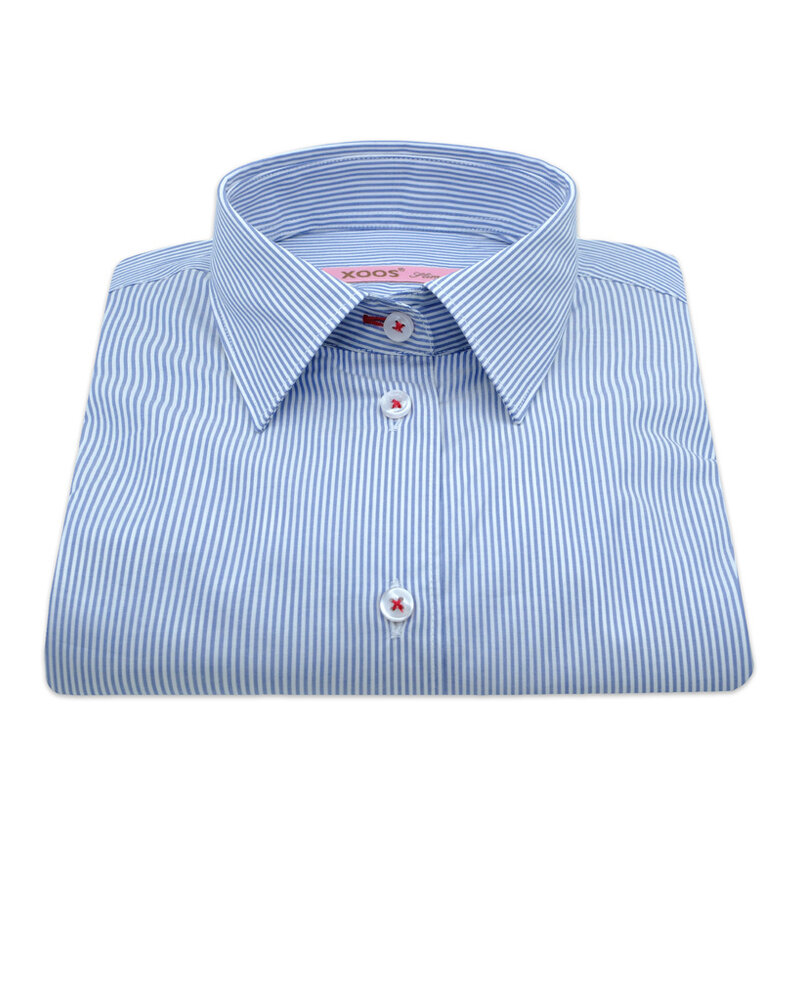 XOOS Women's light blue striped blouse