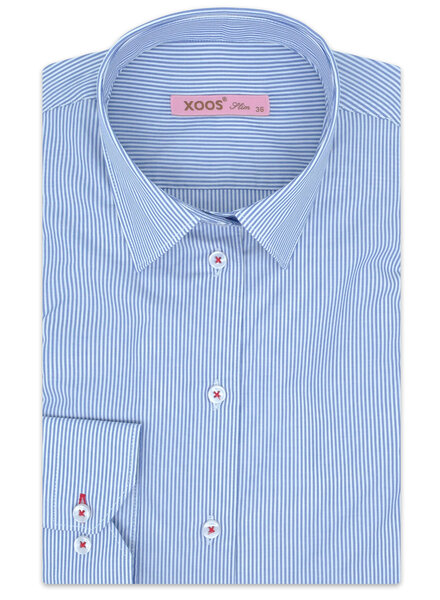 XOOS Women's light blue striped blouse