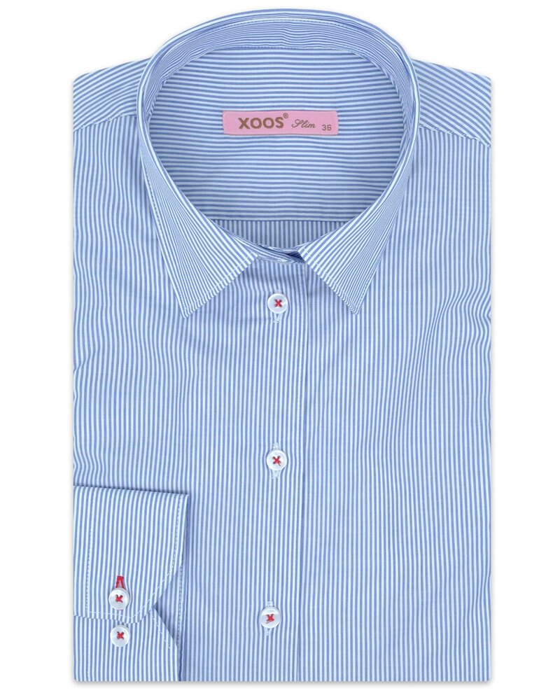 XOOS Women's light blue striped blouse